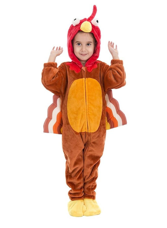 HSCTEK Toddler Turkey Costume, Baby Turkey Cosplay Infant Boys Girls, Newborn Thanksgiving Onesie Costume 2-3T Orange - Image 1